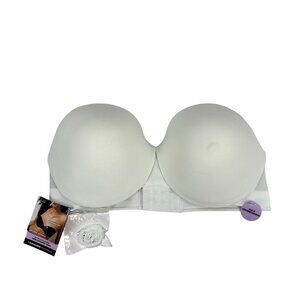 Maidenform Strapless Dreamwire Bra 38D White No Pinch No Poke Natural Lift New